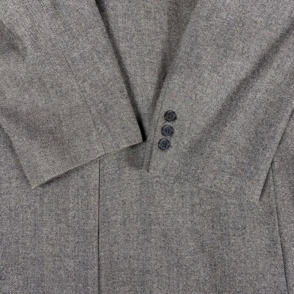 Shipley Mens Blazer 44L Brown Gray Herringbone Vintage‎ 100% Wool Sport Coat